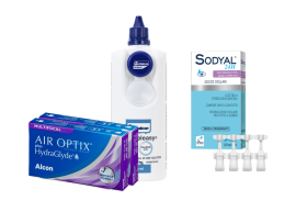 AirOptix Plus HydraGlyde Multifocal (2x3 lenti) + Sky Releasy 400 ml + Sodyal 24H