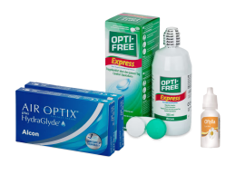 AirOptix Plus HydraGlyde (2x3 lenti) + OptiFree Express 355ml + Oftylla