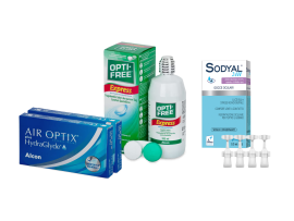 AirOptix Plus HydraGlyde (2x3 lenti) + OptiFree Express 355ml + Sodyal 24H