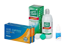 Air Optix Night&Day (2x3 lenti) + OptiFree Express 355ml + Clean Drops