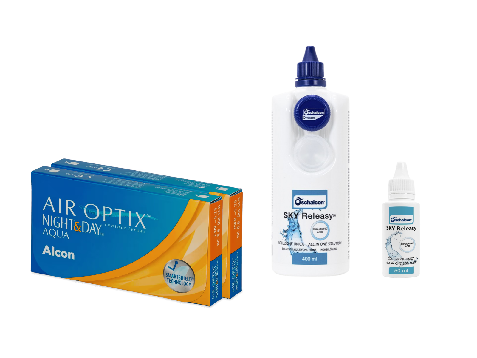 Air Optix Night&Day (2x3 lenti) + Sky Releasy 400 ml + Sky Releasy 50 ml