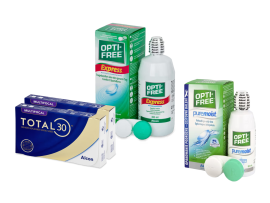 Total30 Multifocal (2x3 lenti) + OptiFree Express 355ml + OptiFree Puremoist