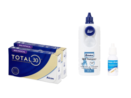 Total30 Multifocal (2x3 lenti) + Sky Releasy 400 ml + Clean Drops