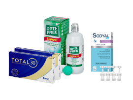 Total30 Sferiche (2x3 lenti) + OptiFree Express 355ml + Sodyal 24H